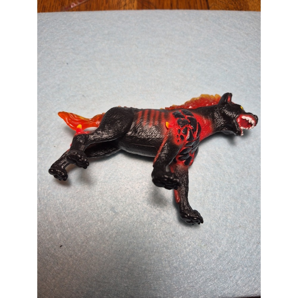 Schleich Fantasy Fire Hyena Figure Black Red Yellow Creature